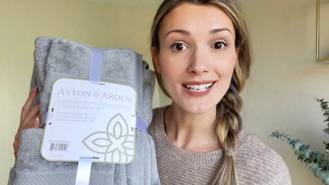 Aston & Arden Luxury Cotton Hand Towels (Pack of 6), 16x30, 2 of 7, play video