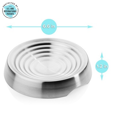 Stainless Steel Non-Slip Shallow Cat Food Bowls, Set of 2