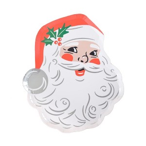 Jollity & Co. - Santa Claus Small Plates - Red & White - Pack of 8 Plates - 1 of 2
