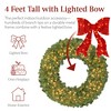 Best Choice Products Artificial Pre-Lit Fir Christmas Wreath Décor w/ Red Bow, LED Lights, Tips, Plug-In - 3 of 4