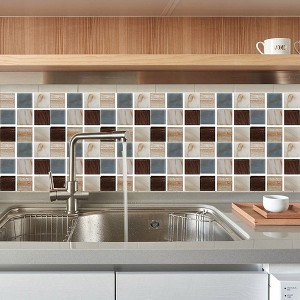 6 Sheets/set Kitchen Waterproof Oil-proof Wallpaper Removable PVC Decals Bathroom Stickers - 1 of 4