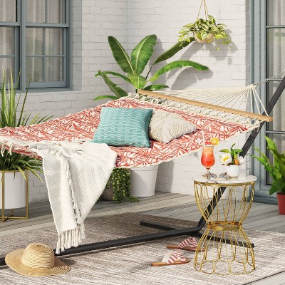 Pillowtop Hammock with Spreader Bar Tropical Leaf - Threshold™