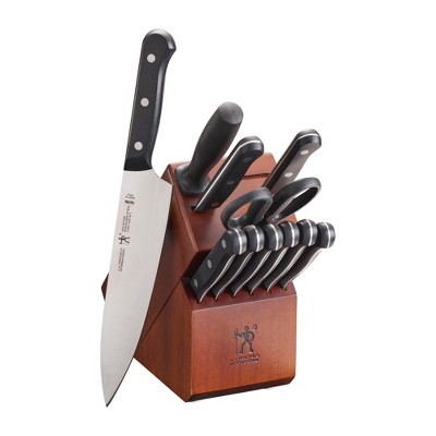 Henckels Razor-sharp Solution 16-pc Self-sharpening Knife Block Set -  Walnut, German Engineered Informed By 100+ Years Of Mastery : Target