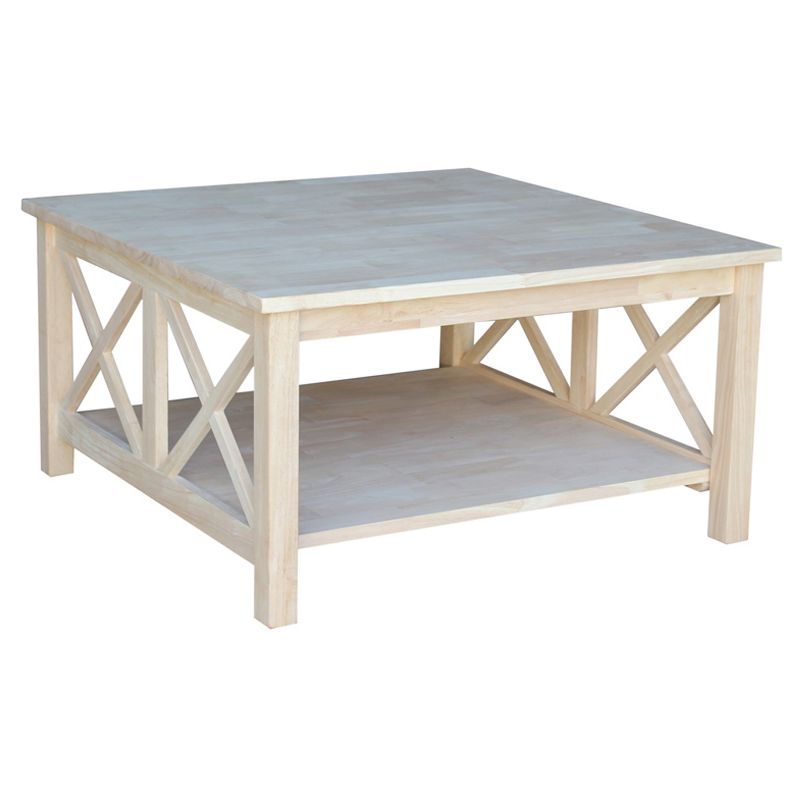 Hampton Square Coffee Table - Unfinished - International Concepts, 4 of 9
