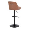 LumiSource Set of 2 Hannah Adjustable Barstools Black Metal/Camel PU - 4 of 4