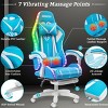 Hoffree Comfort Massage Racing Gaming Chair Ergonomic Office PC Chair with Footrest & RGB Light - 3 of 4