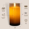 LumiPur XL 3.5"x7" Premium Design Series Glass Natural Glow Flameless LED Candle Gold - 4 of 4