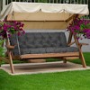 NewHome"2-3 Seater Waterproof Outdoor Swing Cushion with Backrest, 8 Tie Straps, Replacement Pad 59x43in"grey - 4 of 4