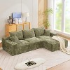 Modular L-Shaped Cloud Sofa – 110" Convertible Chenille Sectional w/Ottomans, Washable & No Assembly - 2 of 4