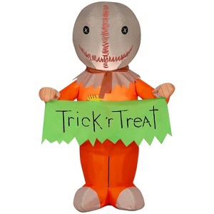 Gemmy 3.5 ft Airblown® Blowup Inflatable Trick 'r Treat Sam Halloween Decoration Outdoor Decoration - Orange - 1 of 3