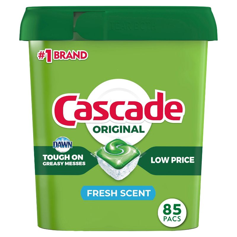Cascade Fresh Scent Original Dishwasher Pods, ActionPacs Dishwasher Detergent Tabs, 1 of 7