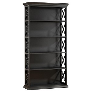 Resenkos Bookshelf, Bookcase Standing Shelf Unts,6-Tier Bookshelf, 70.87" Etagere Metal and Wood Bookcase for Home Office,Black - 1 of 4