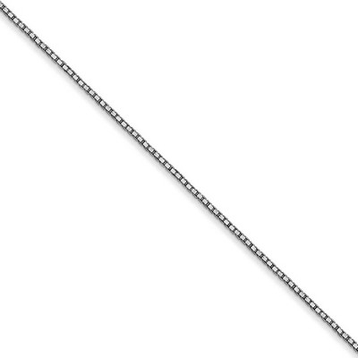 Black Bow Jewelry 0.9mm, 10k White Gold, Box Chain Necklace