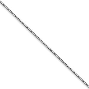 Black Bow Jewelry 0.9mm, 10k White Gold, Box Chain Necklace - 1 of 4