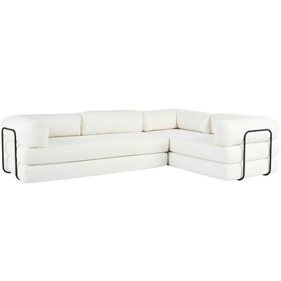 Epoch Vents 115" Corduroy Upholstered L-Shaped Modular Sectional Sofa Bed, Flexible Configuration