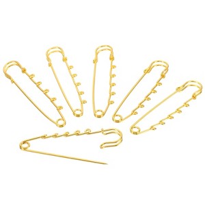 Unique Bargains Metal Decorative DIY Women's Clothing Dress 5 Holes Sewing Brooch Pins 20 Pcs - 1 of 4