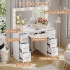Modern Vanity Table, Make Up Table with Lighted Mirror, Power Outlets, 7 Drawers, Hair Dryer Holder - 4 of 4
