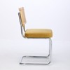 DOMETOUR Modern Velvet Dining Chairs Set of 2 with Natural Cane Back & Stainless Chrome Base Upholstered Rattan Chairs - 3 of 4