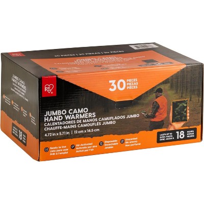 IRIS USA Extra Large Hand Warmers 18-Hour Heat Packs, 30Pk, Camo