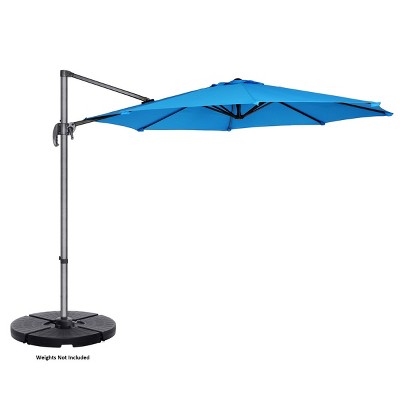 Nature Spring Offset Rotating Patio Umbrella-Blue