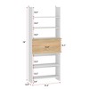FFUFU&GAGA Freestanding Wall-Mounted Bookshelf with Anti-Tip Device in White - 3 of 4