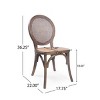 Modern Rattan Dining Chair, Lightweight Dining Chair with Curved Backrest Design, Wood Frame Chair with Natural Texture-Coolbibila - 4 of 4
