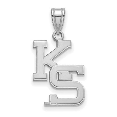Black Bow Jewelry 14k White Gold Kansas State Wildcats NCAA Large Pendant
