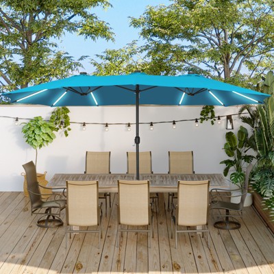 Patio Umbrella with Solar LED Strip Lights
