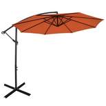 Tangkula 10FT Patio Offset Umbrella 8 Ribs Cantilever Umbrella w/Crank for Poolside Garden