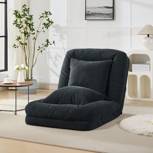 Acekool Chenille 5-Position Adjustable Foldable Sofa Dog Bed with Fluffy Pillows, Oversized Lounger for People and Pets - 1 of 4