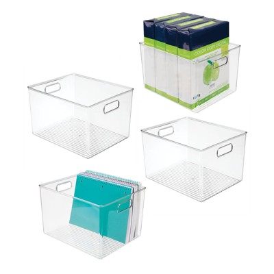 mDesign Plastic Home Office Storage Desk Organizer Bin - 12 x 10 x 8