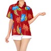 LA LEELA Button Down Shirt Holidays Summer Hawaiian Short Sleeve Colorful Shirt Tops Vacation Casual Beach Party Boho Shirt - image 3 of 4