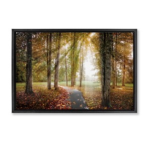 Stupell Industries Follow The Light Forest Path Floating Frame Canvas Art - 1 of 4