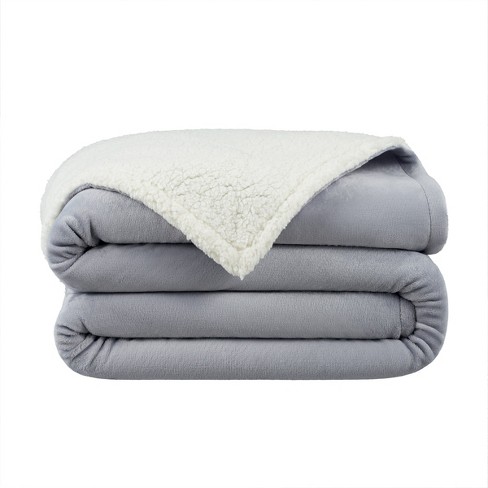 Host & Home Plush To Faux Shearling Blanket (throw) 50x60 Grey : Target