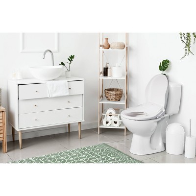 White Electric Bidet Toilet Seat with Heated Water and Touch Control