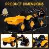 12V 3 in 1 Kids Ride On Excavator & Tractor with Detachable Trailer, Kids Electric Vehicles with Remote Control, Digger, LED Lights, Music - 3 of 4
