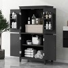 Bathroom Floor Storage Cabinet Adjustable Shelves - 2 of 4