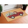 HomeRoots 17" X 29" Natural And Red Floral Outdoor Coir Door Mat - 2 of 4