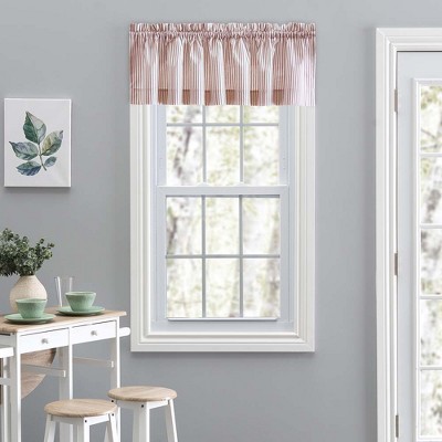 Brick Stripe Polyester Cotton Rod Pocket Valance 58" x 15"