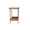 SKRAN Outdoor Wooden Grill Cart Table with Wheels, Metal Top and Storage, for Patio Backyard Garden BBQ(Brown) - 4 of 4