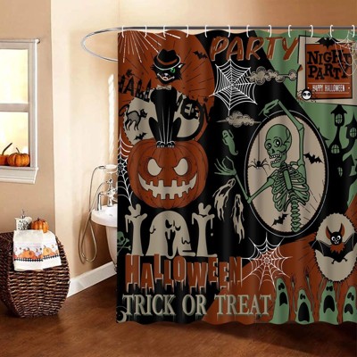 LunaLulinlk Halloween Shower Curtain with Hooks