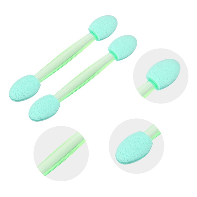 Unique Bargains Short Sponge Dual Sides Eye Shadow Makeup Brushes Applicator Pink Clear Green Clear 50 PCS, 3 of 7