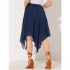 Allegra K Women's Elastic Waist Chiffon Handkerchief Hem Midi Skirt - 4 of 4