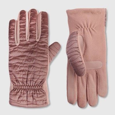 Isotoner Women's Sleek Heat Gloves - Pink