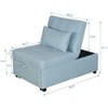 Acekool 4-in-1 Adjustable Sleeper Chair, Convertible Sofa Bed with Backrest & Pillow, Modern Folding Bed for Bedroom, Living Room, Gray - 2 of 2