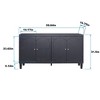 Accent Cabinet 4 Door Wooden Cabinet Sideboard Buffet Storage Cabinet, for Living Room, Entryway, Matte Black - 3 of 4