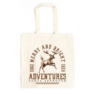 City Creek Prints Merry And Bright Adventures Canvas Tote Bag - 15x16 - Natural - 1 of 2