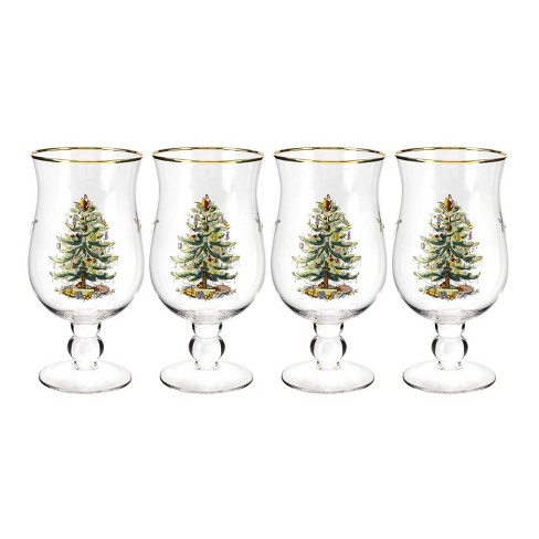 Spode Christmas Tree Tulip Glasses Set Of 4 - 17.5 Oz. : Target