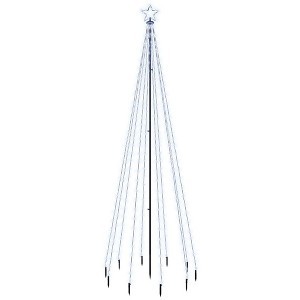 vidaXL Christmas Tree With Spike Cold White Powder-coated steel, copper, PVC - 10 x 3 ft - 1 of 4