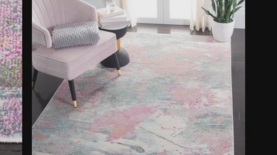 Ivory Abstract 26'' Synthetic Easy-Care Stain-Resistant Runner